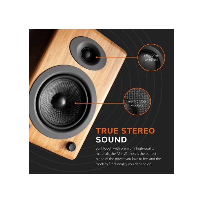 Audioengine A5+ 150W Wireless Powered Bookshelf Speakers, Bluetooth