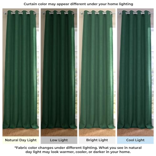 Image of HPD Half Price Drapes Grommet Linen Curtains 84 Inches Long Room Darkening Curtains for Bedroom & Living Room (1 Panel), 50W x 84L, Key Green