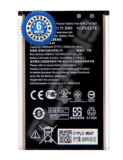 Image of Original C11P1501 Battery for ASUS Zenfone 2 Laser 5.5 inch /6 inch Selfie ZE550KL ZE601KL Z00LD Z011D ZD551KL Z00UD Battery with 6 Month Warranty** (F000243)