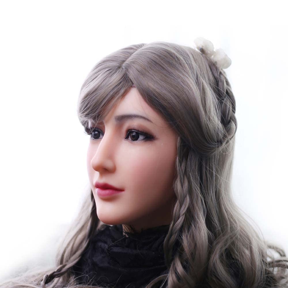 Amazon Co Jp Suaiskr シリコンマスク フィメールマスク 女装 コスプレ 男性用 変装用 シリコン仮面 リアルな美女の顔 アリス アイボリー ホワイト ホビー