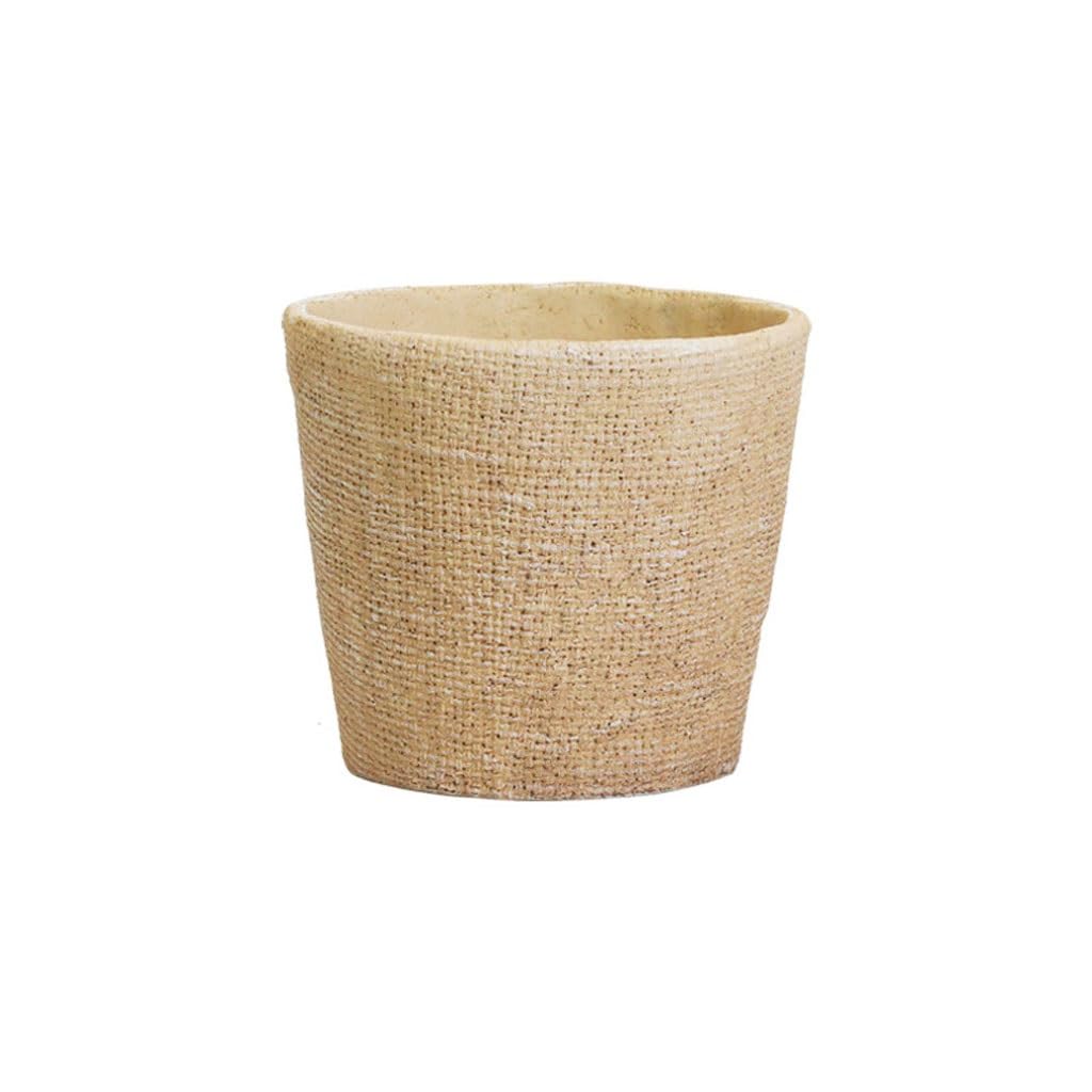 GELASIGE Flower Pots Nordic Simple Woven Cement Flowerpot Large Living Room Creative Balcony Retro Flowerpot Green Plant Flowerpot Outdoor Flower Pots(S)