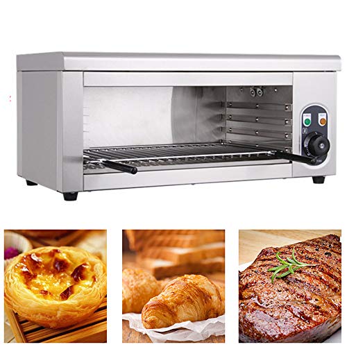 Commercial Electric Cheese Melter Salamander Broiler Oven Toaster, Stainless Steel Cheesemelter BBQ Grill Countertop Kitchen Grilling Tool For Melt Cheese, Toast Sandwiches, Grill Steaks 2000W