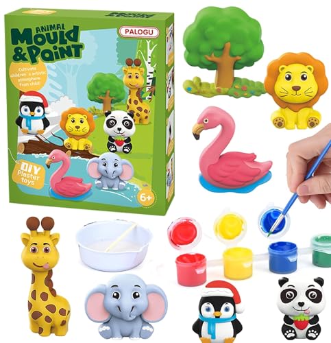 Image of SUPER TOY DIY Mould and Paint Craft kit, Paint Your Own Animal Painting Kit Plaster Figurine Set with Pigments, Palette & Mold Art & Craft Set - Educational Toys for 3-12+ Year Old Boy & Girl