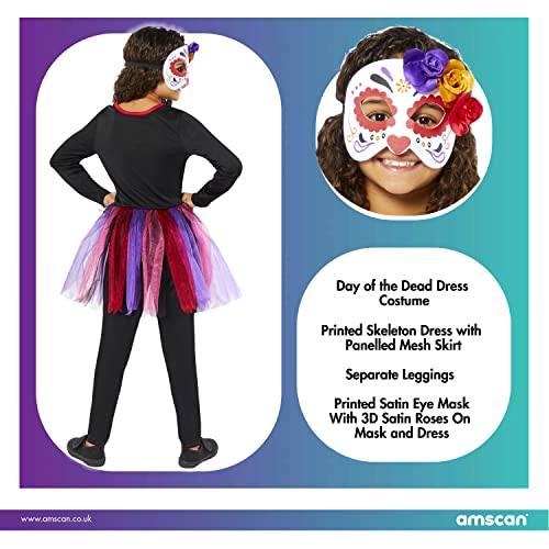 (PKT) (9914944) Child Girls DOTD Day Of The Dead Costume (10-12yr), Multicoloured, 10-12 Years - Image 3