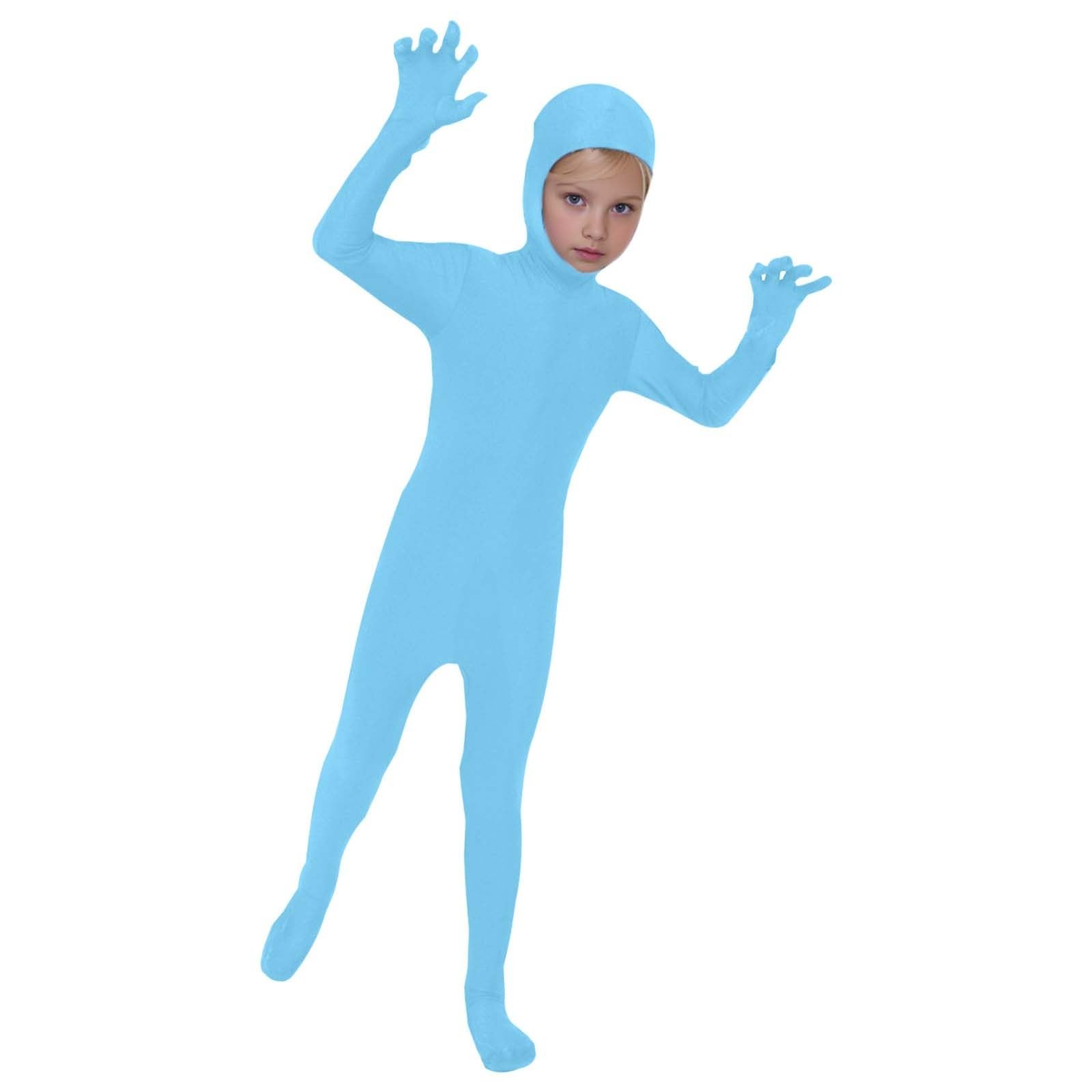 Full Body Halloween Costumes for Kids One Piece Open Face Jumpsuit Plain
