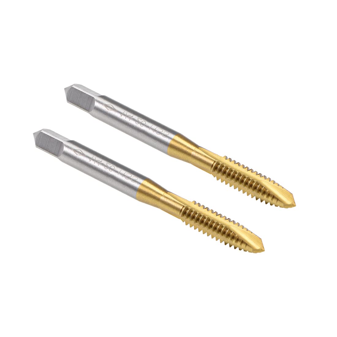 PATIKIL 1/4-20 UNC Spirale Punto Filettatura Maschiatura, 2pz Macchina Vite Maschiatura Titanio Rivestito Alta Velocità Acciaio HSS 6542 H2 3 Scanalatura