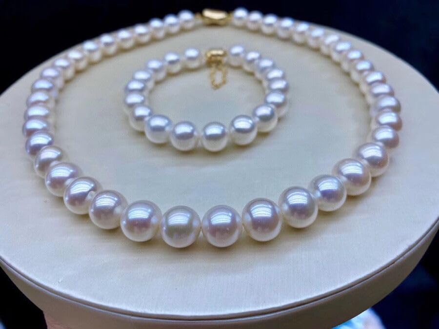 Set di orecchini e collana di gioielli di perle d'acqua dolce per donna, collana con ciondolo in argento sterling 925, set di gioielli da sposa con perle vere, regali per donne