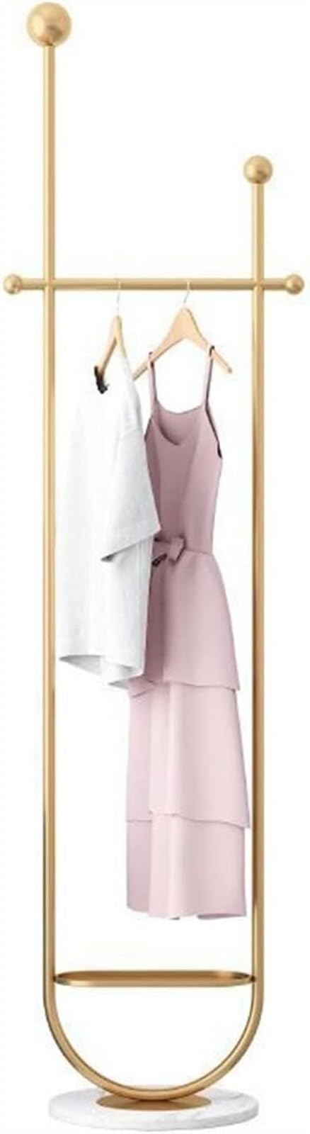 Porte-manteau sur pied en métal ELzEy avec base robuste en faux marbre