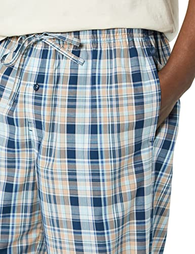 Amazon Essentials Men's Cotton Stretch Poplin Full-length Pajama Bottoms, Pack of 2, Dusty Blue/Navy Plaid, X-Small - image 6