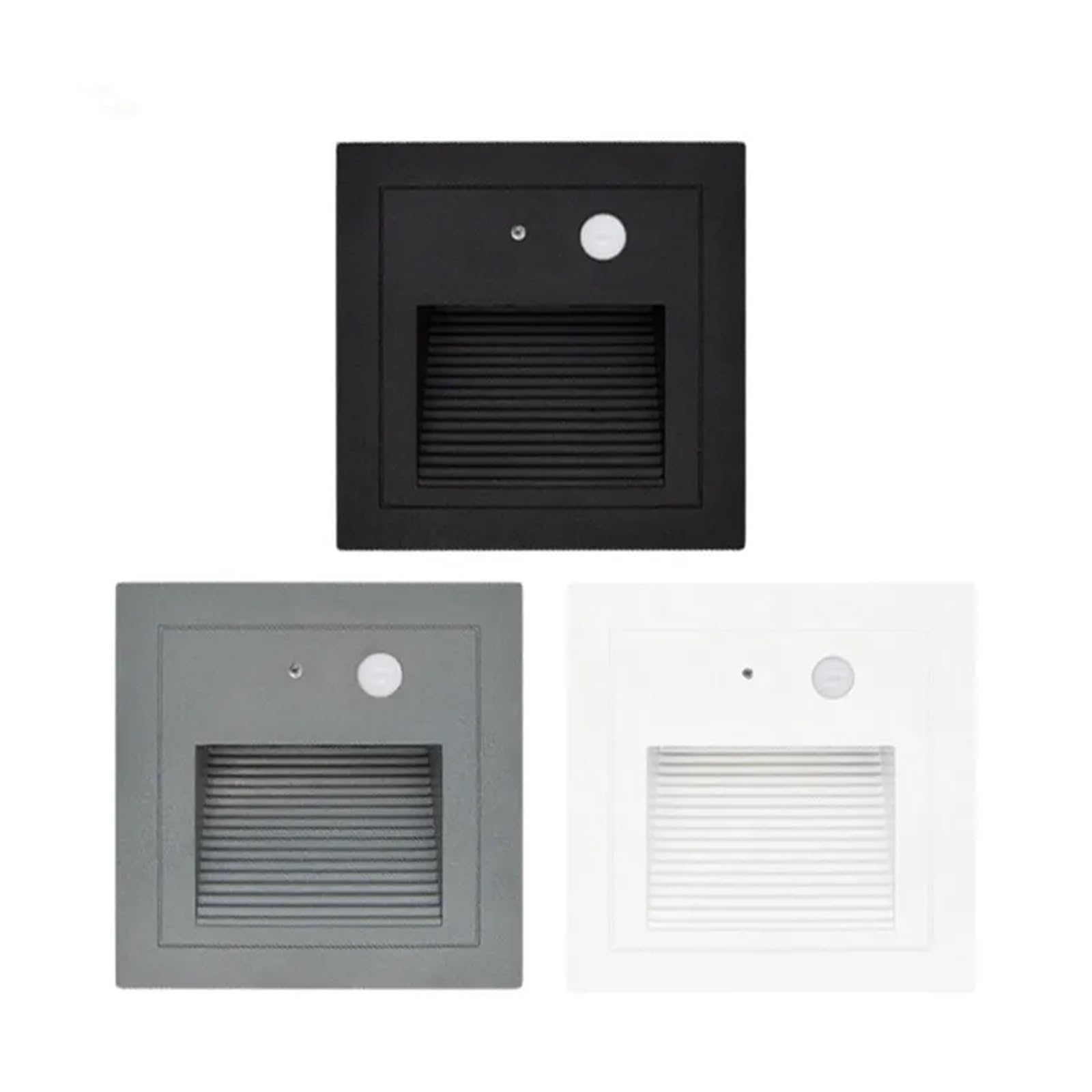 Wpuszczana lampa ścienna z czujnikiem ruchu inteligentna lampka nocna LED krok do schodów drabina schodowa przedpokój sypialnia aluminium 110 V 220 V(Black Body,WARM WHITE 3000K_5W WITH SENSOR)