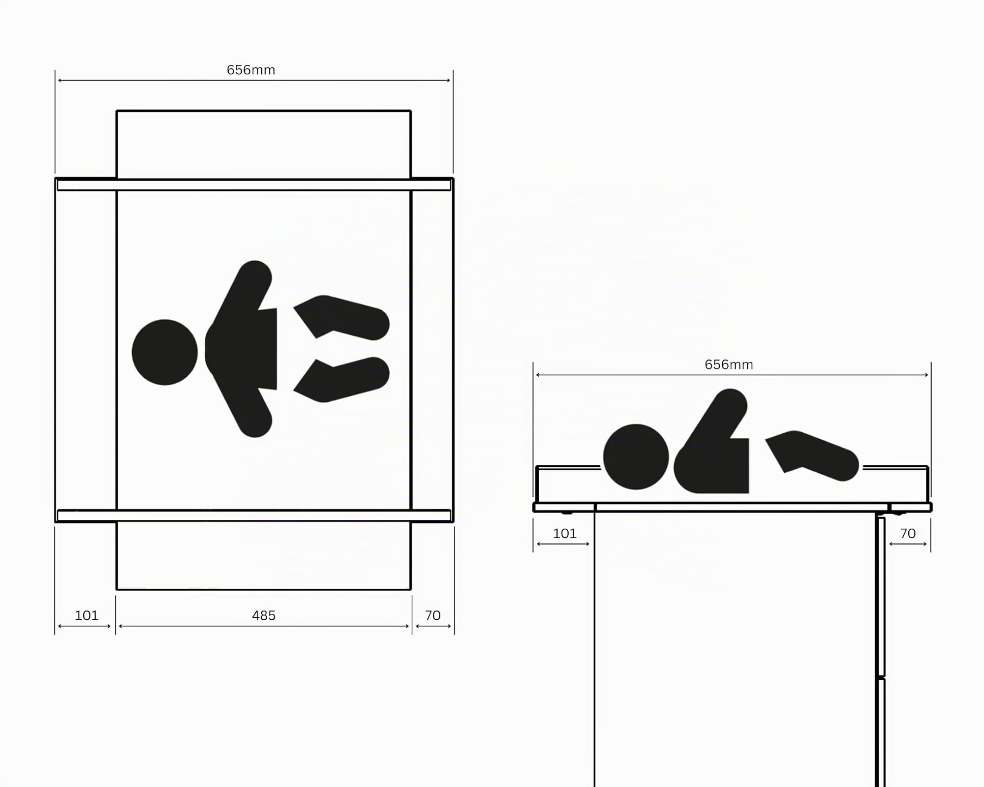 Webaby - Cassettiera fasciatoio 3 cassetti legno - Bianco -79 x 65,5 x 92 cm