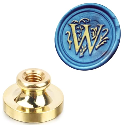 Miniatura 8 de HOSAIL - Sello de cera con letras del alfabeto W, sello de sellado de cera vintage, cabeza de latón, alfabeto retro, sello de cera (W)