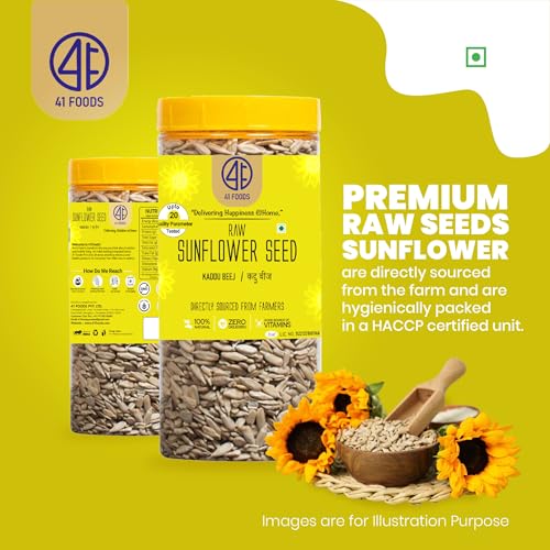 Image of 41 Foods Premium Sunflower Seeds | Surajmukhi Beej | 200g