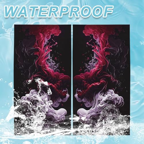 Image of JSCARLIFE Smoke Series Car B-Pillar Sticker, HD Printed PVC Waterproof Car Decals, Car Stickers Vinyl Self-Adhesive Side Strip Decal Cool Stickers (Purple)