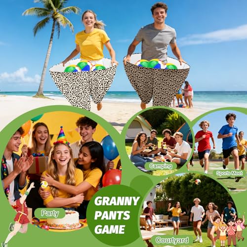Image of Granny Pants Game, Granny Pants Outdoor Game with 4PCS Granny Pants 16 Bouncy Balls & 1 Air Pump(Random Color), Granny Pants Yard Game for Adults and Family Entertainment Group Activities