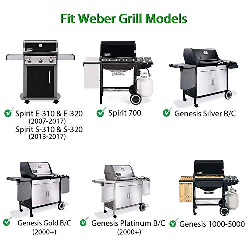 Hongso 17.5" Sus304 Stainless Steel Gas Grill Grates For Weber Spirit 300 Series, Spirit 700, Genesis Silver B/C, Genesis Gold B/C, Genesis Platinum B/C, Genesis 1000-3500, 7639 7638 #TOP5