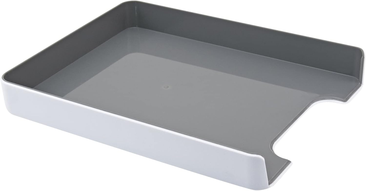Fusion Letter Tray, 1 3/4" H x 10" W x 12 3/4" D, White/Gray