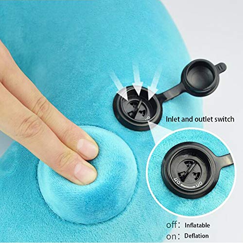 Oreiller en U voyage avion sieste gonflable MMD bleu vert