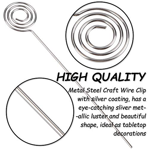 H&W 50Pcs 4.7''L Ring Loop Round Shape Diy Craft Wire Clip Table Card Holders Note Photo Picture Memo Holder Metal Clamp For Party Birthday Office Diy Cake Topper(We5-D1) #TOP2