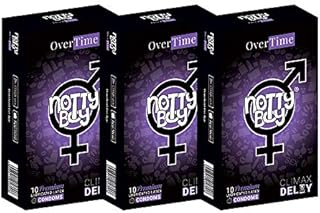 NottyBoy OverTime Extended Pleasure Condoms With Special Delay Gel - 30 Count