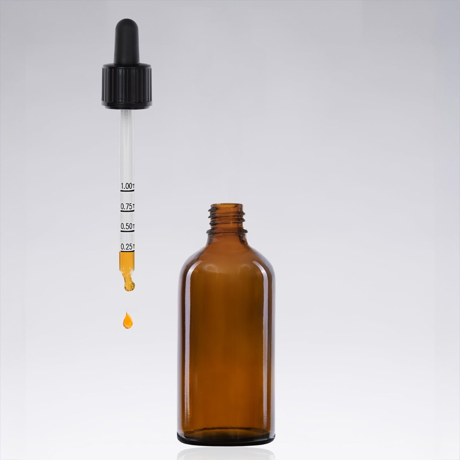 Oputec 68 x 100 ml Braunglas Pipettenflaschen mit Glaspipette & Skala – Großpackung Apothekerflaschen für Flüssigkeiten, Aromen & Essenzen – Tropfflaschen Set inkl. Pipettenmontur