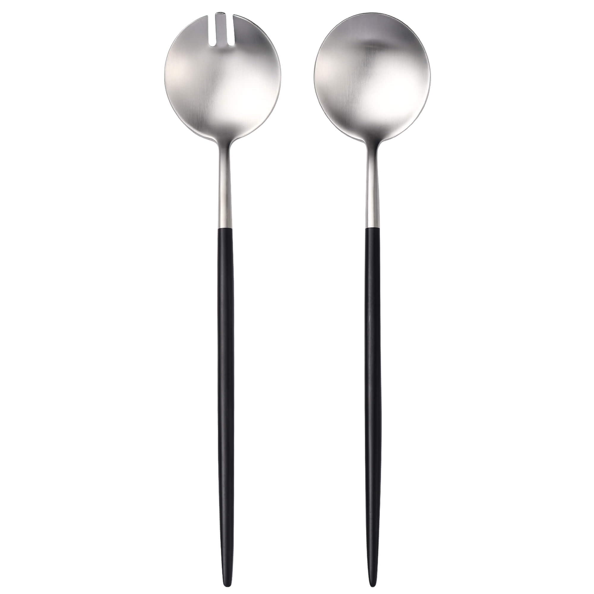 Lemeya Salat-Servierutensilien, Servierlöffel, Edelstahl, 2 Salatbesteck mit langem Griff, 29 cm, Salatutensilien zum Servieren, mattes Finish, spülmaschinenfest