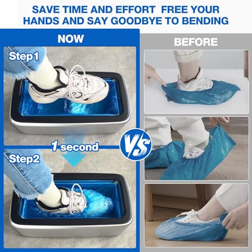 Shoe Covers Dispenser Containing 200pcs Shoe Covers Disposable Non Slip High Quality Automatic Shoe Cover Machine with Disposable Shoe Covers for Indoors for Most Occasion and Shoes Size