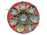 Turkish Ceramic Dinnerware Set, Breakfast Serving Orange Platter, Snack, Chip & Dip Tapas, Handmade Nuts Dishes, Gift for Xmas, Chefs Gift
