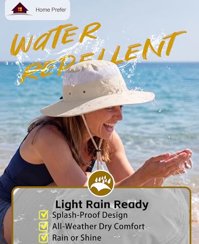 Image of Home Prefer UPF 50+ Men's Sun Hat Wide Brim Bucket Hat UV Protection Hat for Mens Womens Beach Safari Gardening Golf Fishing