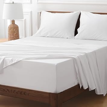 HYPREST Extra Deep Pocket Queen Sheets 18-24 Inch, 100% Cotton Percale 4pc