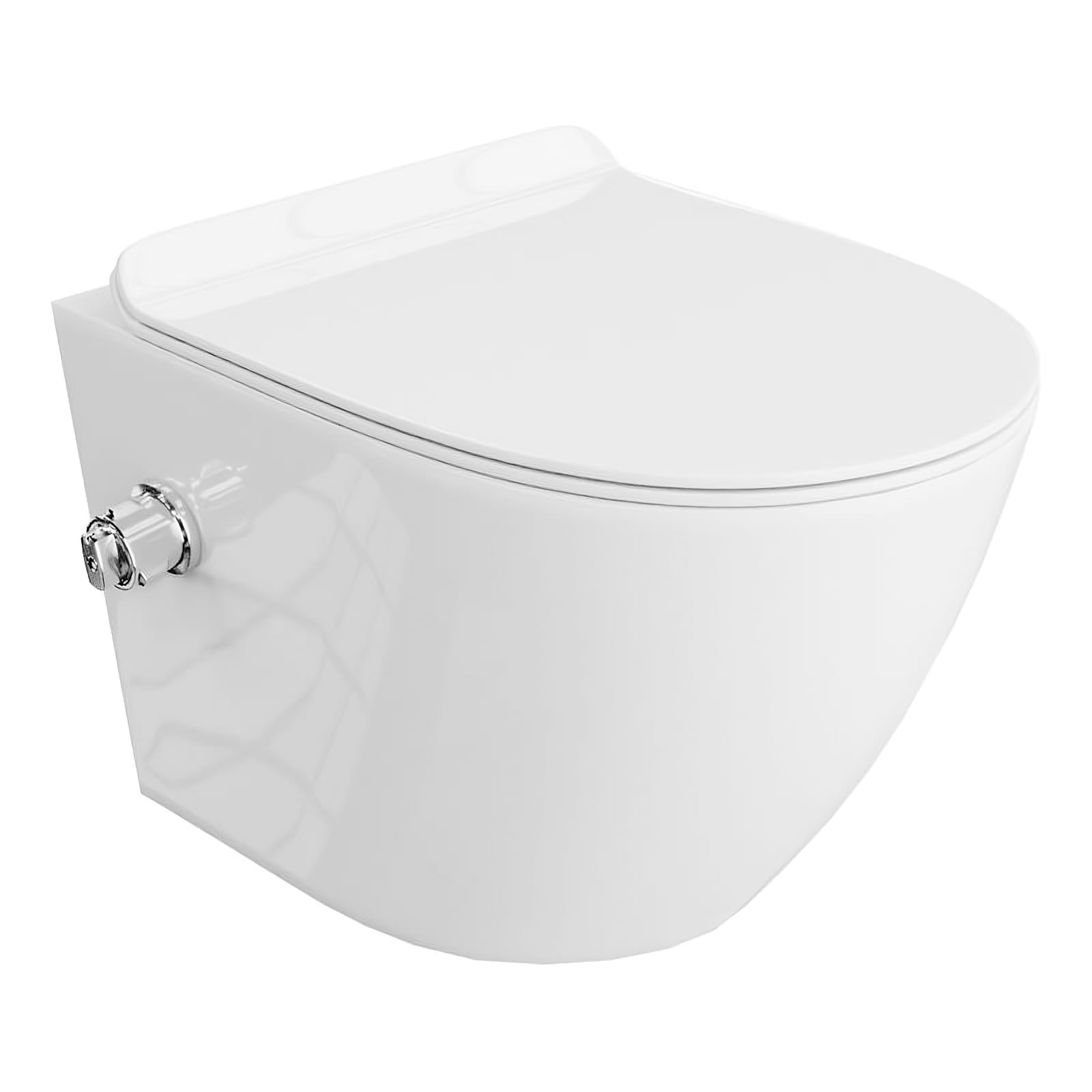 WC Monobloc Blanc Avec Abattant Soft-Close - Chasse Tornado 3/4,5 L - Céramique Sans Bord - Écoulement Horizontal