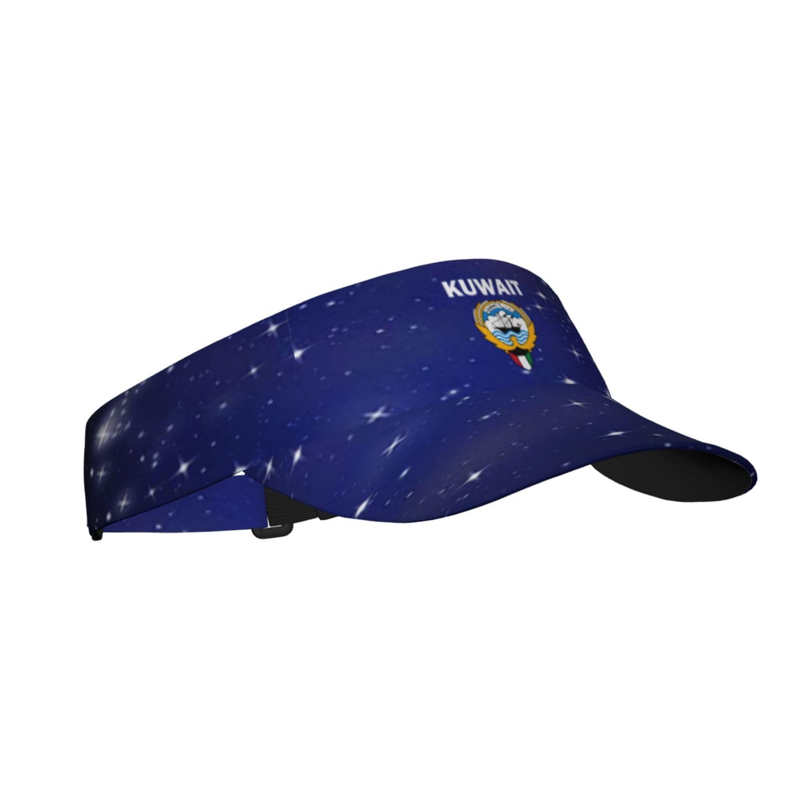 Joisbs Kuwait Coat of Arms Flag Unisex Sun Visor Cap - Ultimate UV Protection for Stylish Outdoor Fun Black