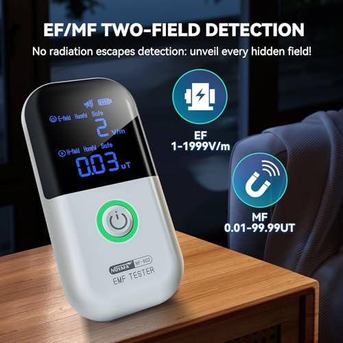 Image of New Upgraded EMF Meter, Rechargeable Electromagnetic Field Radiation Detector for EF MF WiFi Signal, High Precision EMF Detector for Home Inspection, Office, Outdoor and Ghost Hunting with Alarm