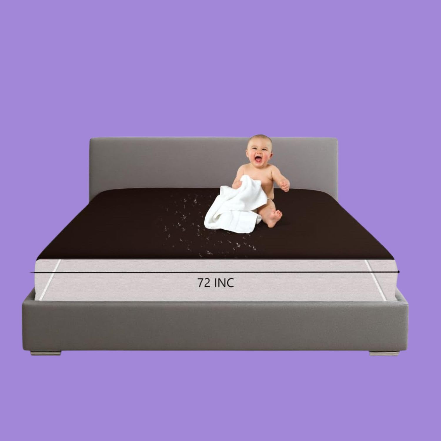 Cotton Terry Mattress Protector for King Bed Waterproof Brown Cover-image-37