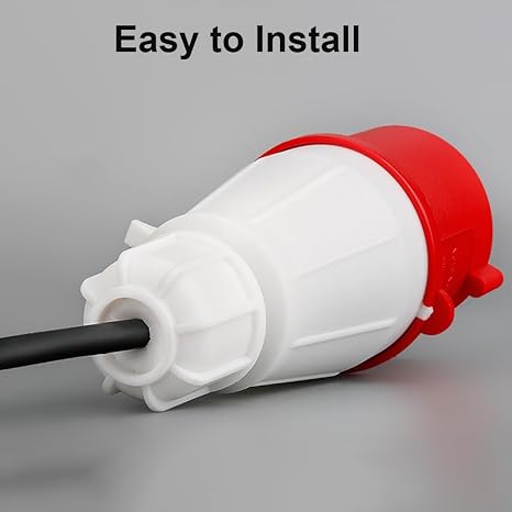 1Set Waterproof Industrial Connector Plug Socket - 5Pin 32A 380V-415V 50/60Hz 3P+E+N IP44, CEE/IEC & IEC60309 Compliant Power Connecting Socket for Industrial Use (5-Pin 32A Connector Set)