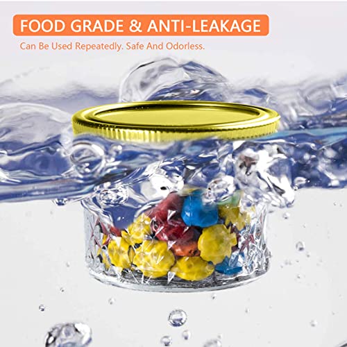 48-Piece Mason Jar Lids, Regular Canning Lids with Silicone Seals, Leak Proof - 70mm (Gold) - Image 3
