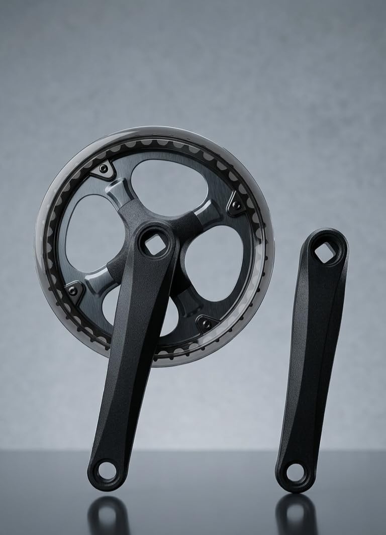 Furix 42T Cotterless Chainwheel with Transparent Chain Guard, Steel, Black, for Mountain Bike, Racing Bike, Road Bicycle-image-4