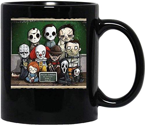 Movie Horror Jason Hellraiser Freddy Krueger Michael Myers Class Taza de café divertida para mujeres y hombres Tazas de té Taza con asa, Taza de café reutilizable de cerámica aislada, Taza de viaje de