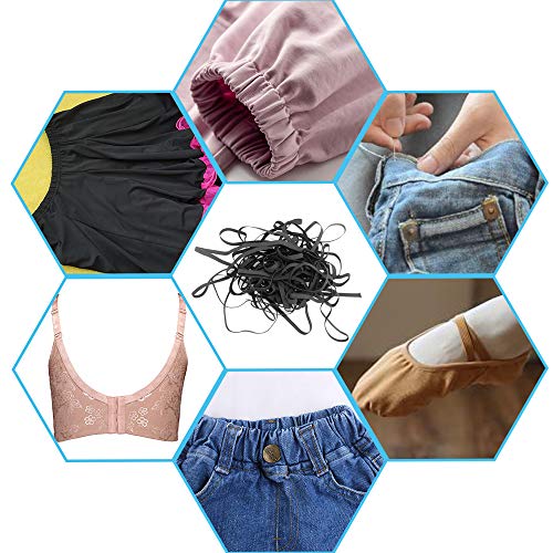 Set Of 2, Braided Elastic, Findtop Braided Polyester Elastic, 11 Yard By 1/4 Inch, Black & White #TOP4