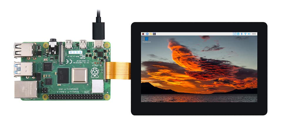 Image of waveshare 5inch DSI Display 800 x 480, IPS Screen, 160Viewing Angle, Compatible with Raspberry Pi 4B /3B+ /3A+ /3B /2B /B+ /A+, Compute Module3 /3+ /Compute Module 4 (No Touch)