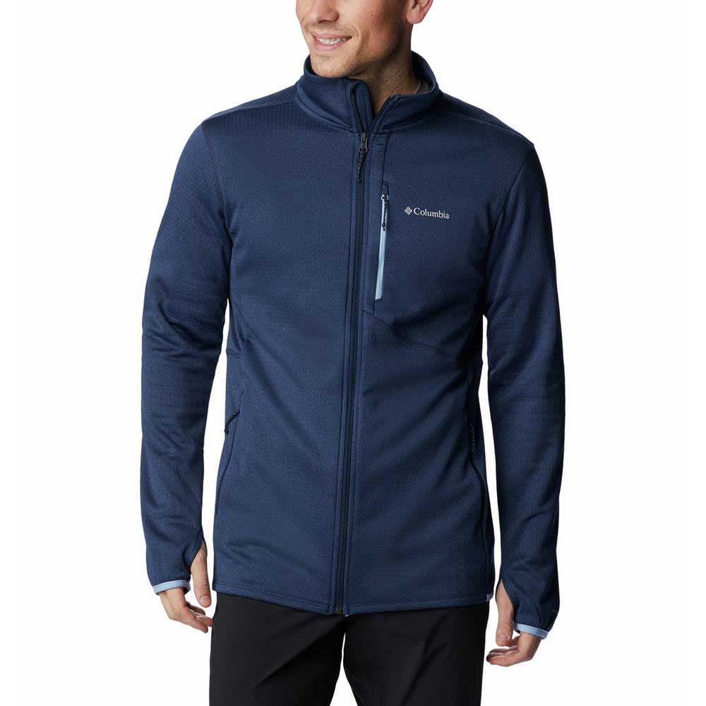 Columbia Men's Park View Fleece Full Zip Full Zip Fleece Jacket, Collegiate Navy Heather x Fall 23, Size XS