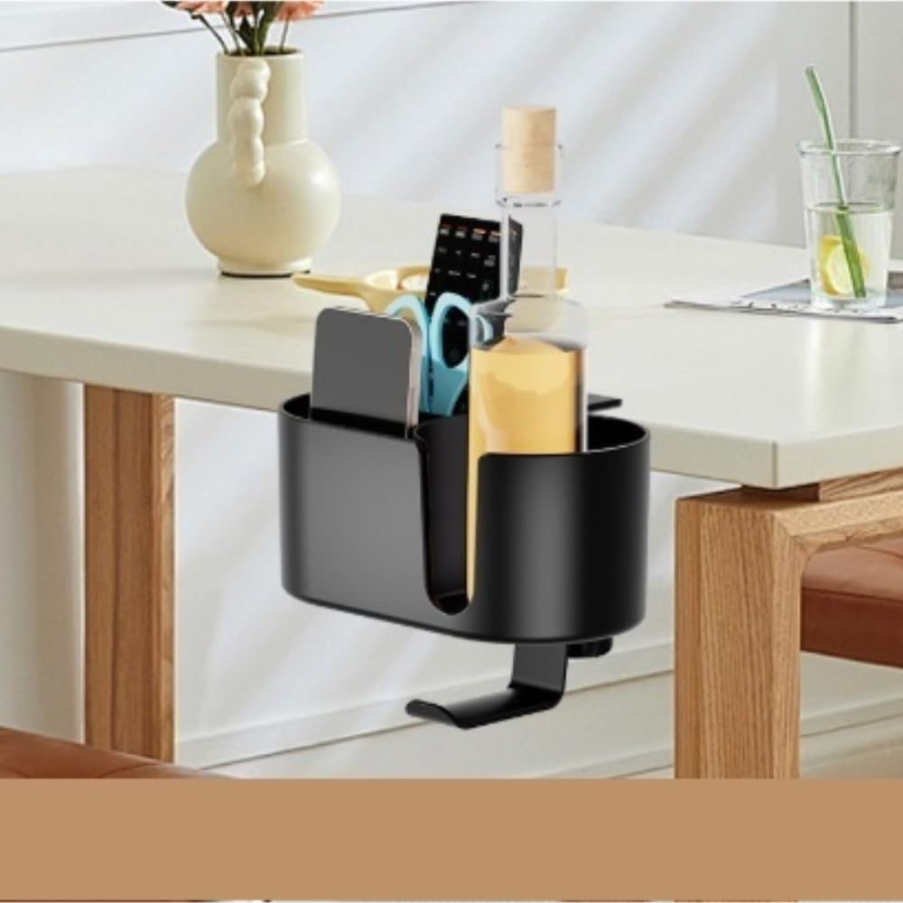 Stifteköcher Stifte Halter Vier-in-eins-Stifthalter-Desktop-Organizer, Kopfhörerhaken Unter Dem Schreibtisch Schreibtisch-Organizer(White)