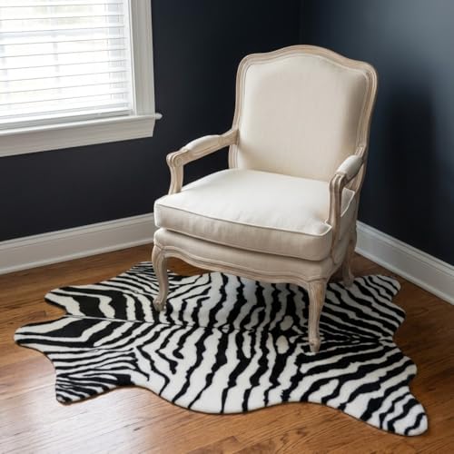 Image of MustMat Cute Faux Zebra Print Rug Animal Print Rug Perfect for Office/Room/Under Tables/Smaller Area 2'6''×3'7''