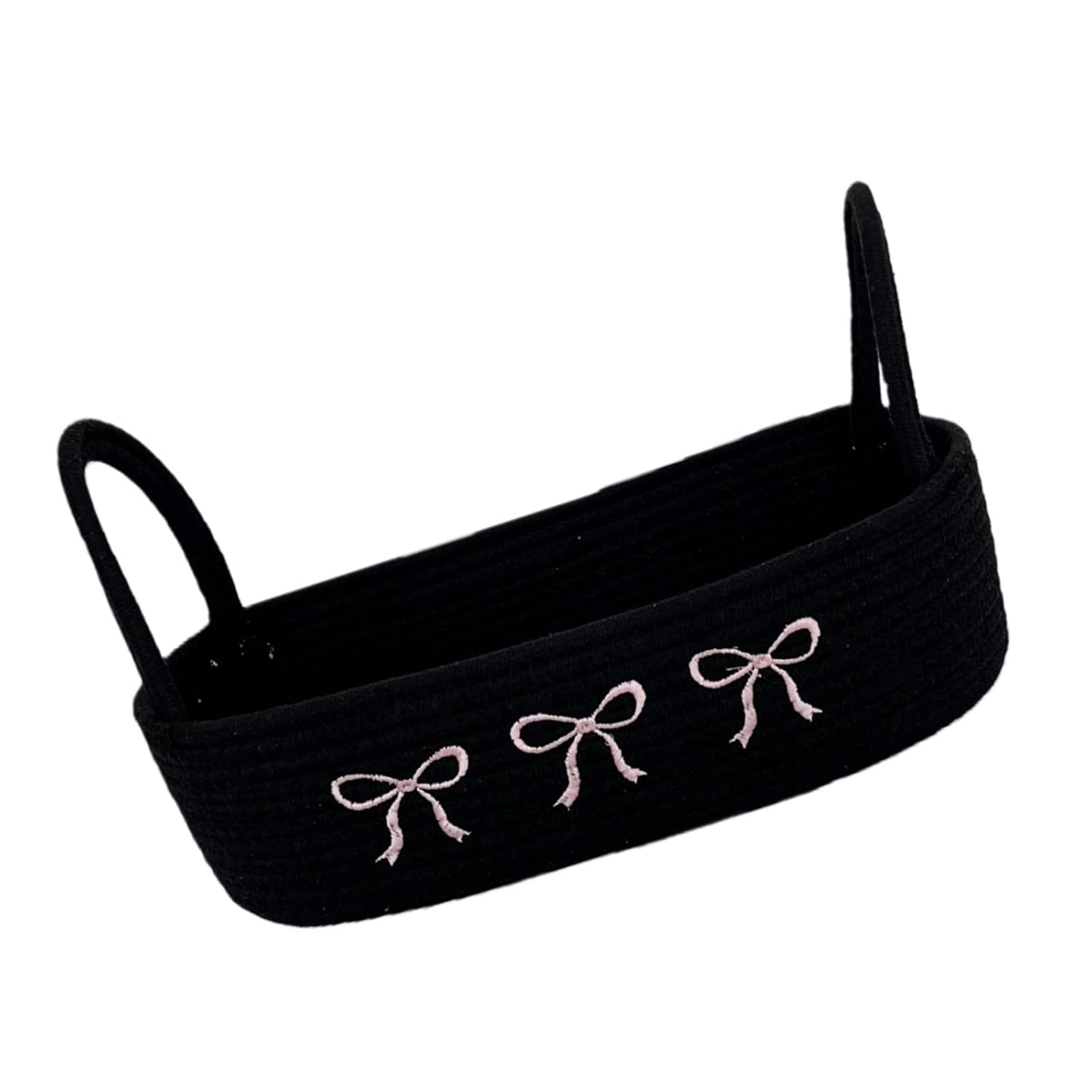 Scandinavian Styles Braided Cotton Container Roomy Interior Ideal for Bathroom Essential and Living Room Items Cotton Rope Storage Basket