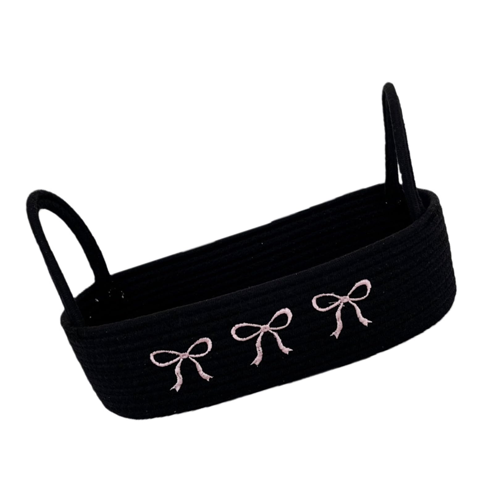 Multifunctional Bowknot Woven Basket Cotton Materials Spacious Organizers for CDs Remote Control Stationery Bowknot Woven Basket