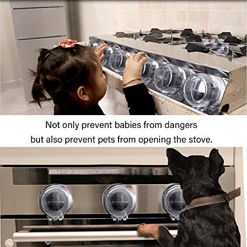 EUDEMON Clear 6pack Safety Children Kitchen Stove Gas Knob Covers (Grey)