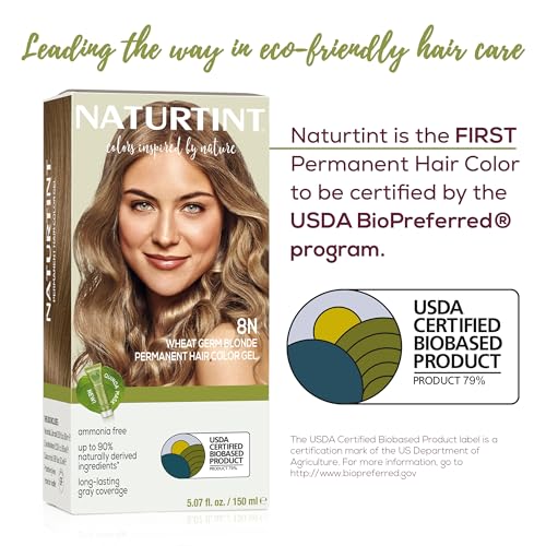 Image of Naturtint 8N Wheat Germ Blonde Permanent Hair Color (Pack of 6), Ammonia Free, Vegan, Cruelty Free, up to 100% Gray Coverage, Long Lasting Results (Packaging may vary)