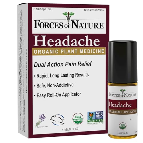 Forces of Nature – Natural, Organic Headache Pain Care (4ml) Non GMO, No Harmful Chemicals -Relief for Tension, Stress and Anxiety Associated with Headaches, Migraines, Sinus and Hangovers