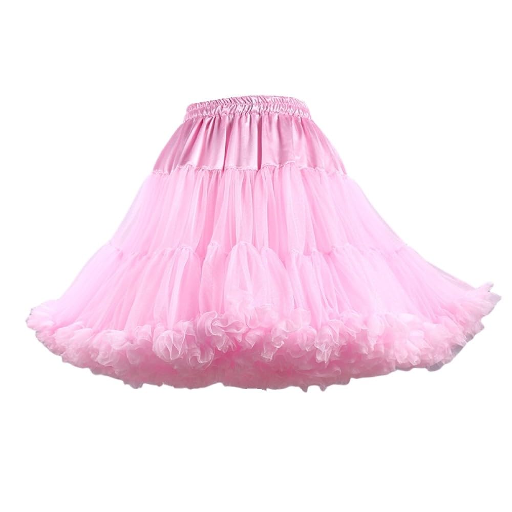 Damen-Rosa-Tüllrock, Abgestufter Rüschen-Minirock, Flauschiger Tutu-Rock, Schleife, Patchwork-Faltenrock In A-Linie, Cosplay, Karneval, Mesh, Kurzer Rock Für Damen Und Mädchen