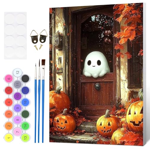 HEIBAGO Ghost Pumpkin Paint By Numbers Kit